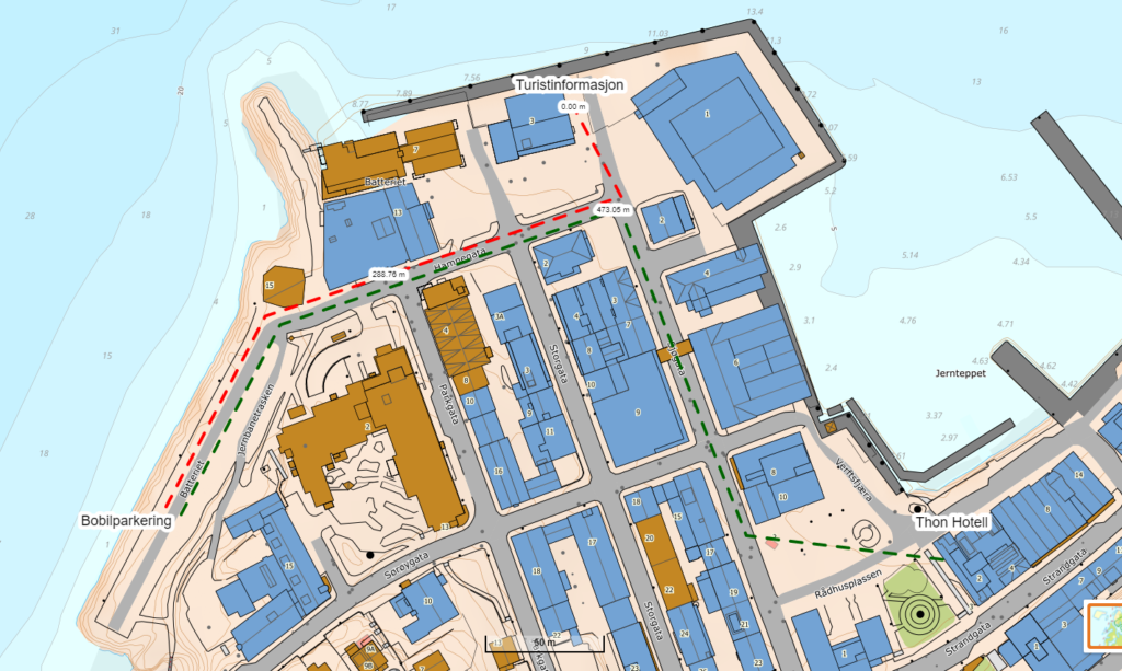 Kart over Hammerfest sentrum